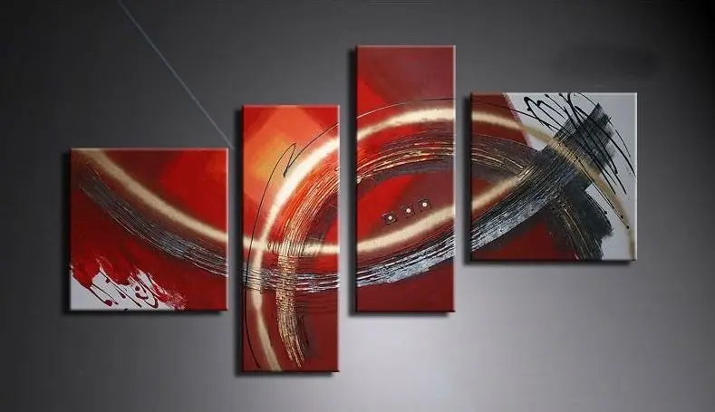 

4 Piece abstract hand painted Modern Painting Canvas Wall Art Cuadros Pictures for Home Decor Living Room
