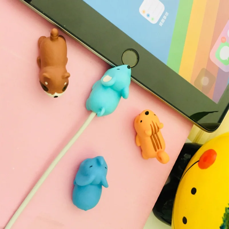 Дропшиппинг милые животные защитный кабель укуса для usb iPhone Chompers зарядное