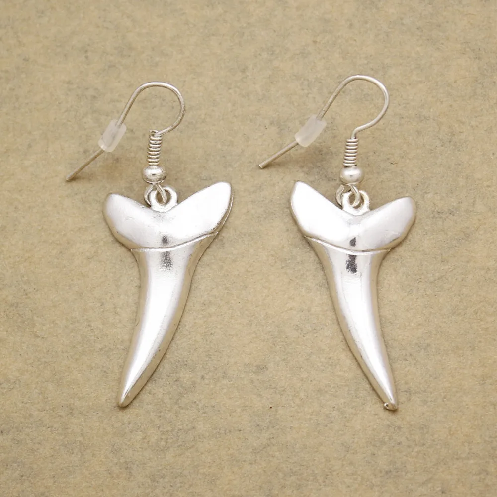 Polish Shark Fang Tooth Tusk Dangle Earrings Wicca Fancy Dress Costume Sanskrit Women Oorbellen Orecchini Jewelry Gift | Украшения и