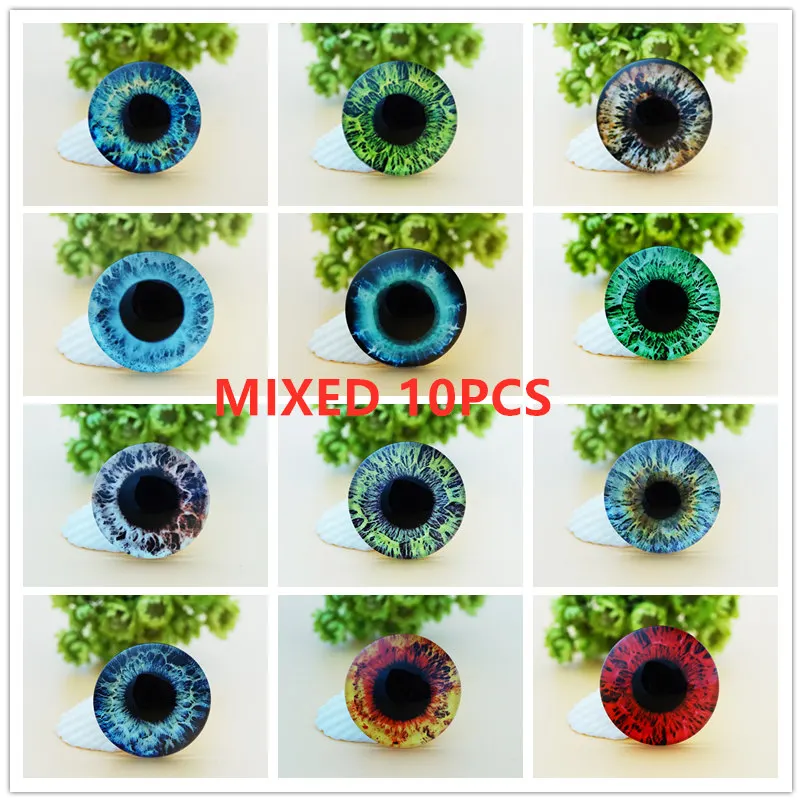 MIX 8MM10MM12MM14MM16MM18MM20MM круглый дракон кошачьи глаза Кабошон для изготовления браслета ожерелье для женщин серьги булавки брошь ремесло поставка - Цвет: MIX
