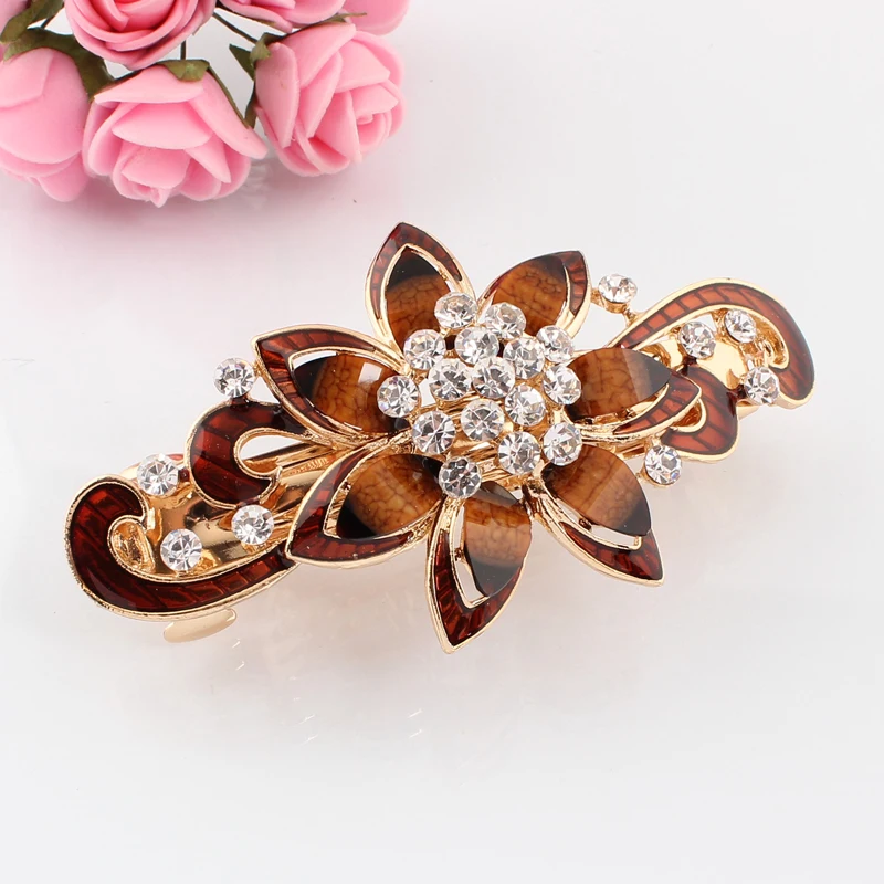 Красивая женская шпилька с цветочным принтом повязка на голову эпоксидная смола