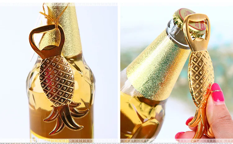 500PCS Bottle Opener Pineapple Shape Alloy Tool Wedding Party Birthday Baby Shower Favor Gift Souvenirs Eco-Friendly Golden tool | Дом и сад