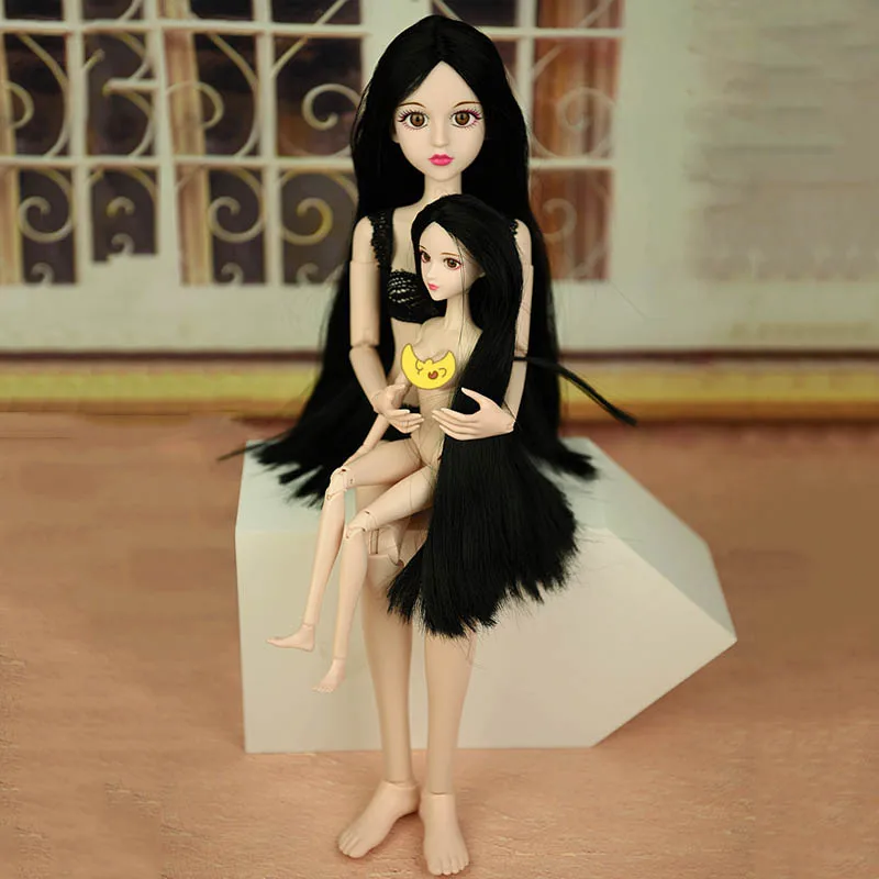 Кукла Синьи черные волосы 1/4 BJD 3D реалистичные глаза голые 46 см Оригинальная кукла