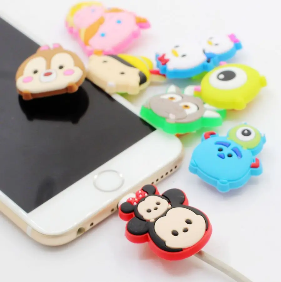 2 шт. мультяшный USB кабель защита для наушников iPhone 5 6 6s 7 8 iPad зарядки данных |