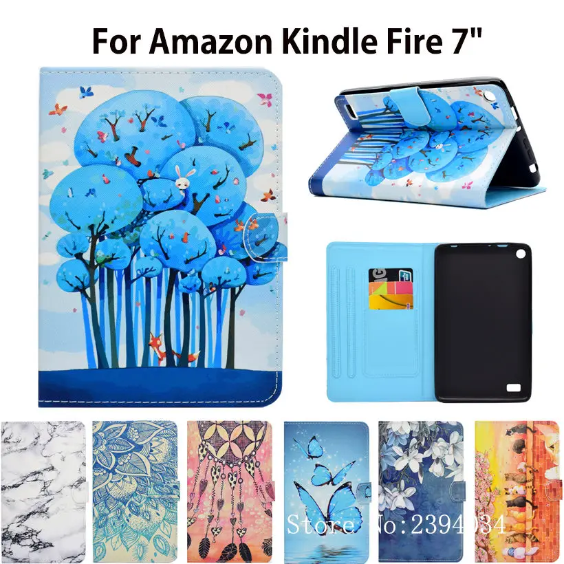 Чехол для Amazon Kindle Fire 7 2015 5 го поколения умный чехол Модный с рисунком кота из