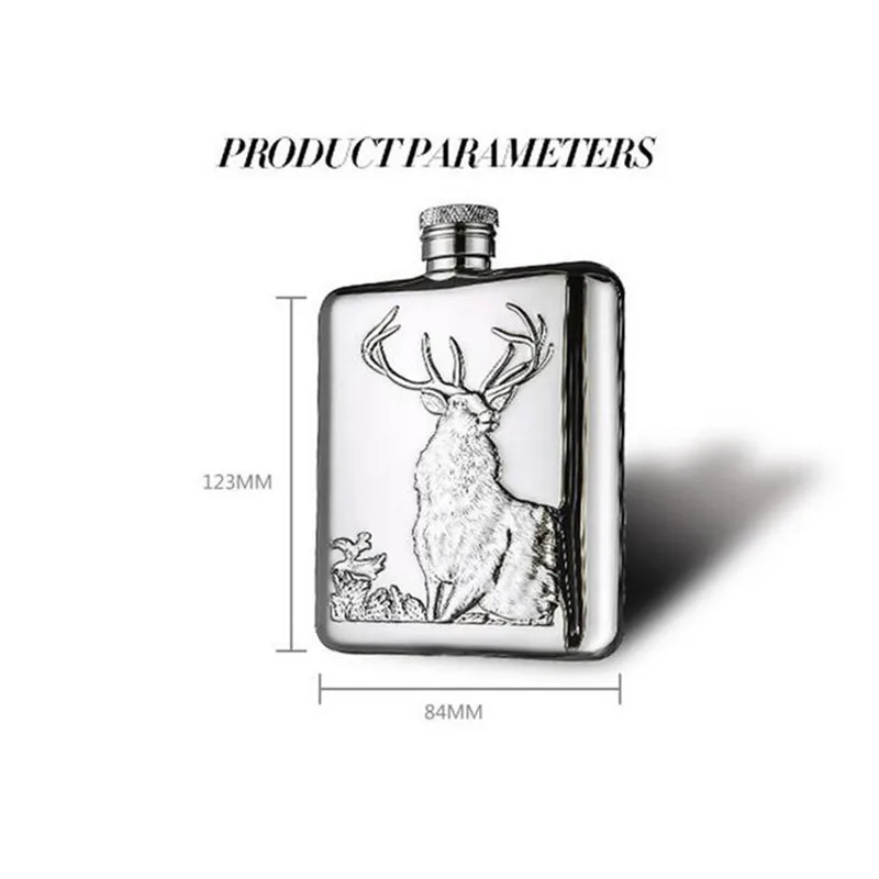 FX-6OZ Роскошная фляга для бедер Buck Polar bear Bull рельефная фляга из нержавеющей стали 6 унций с подарочной коробкой для виски, ликер