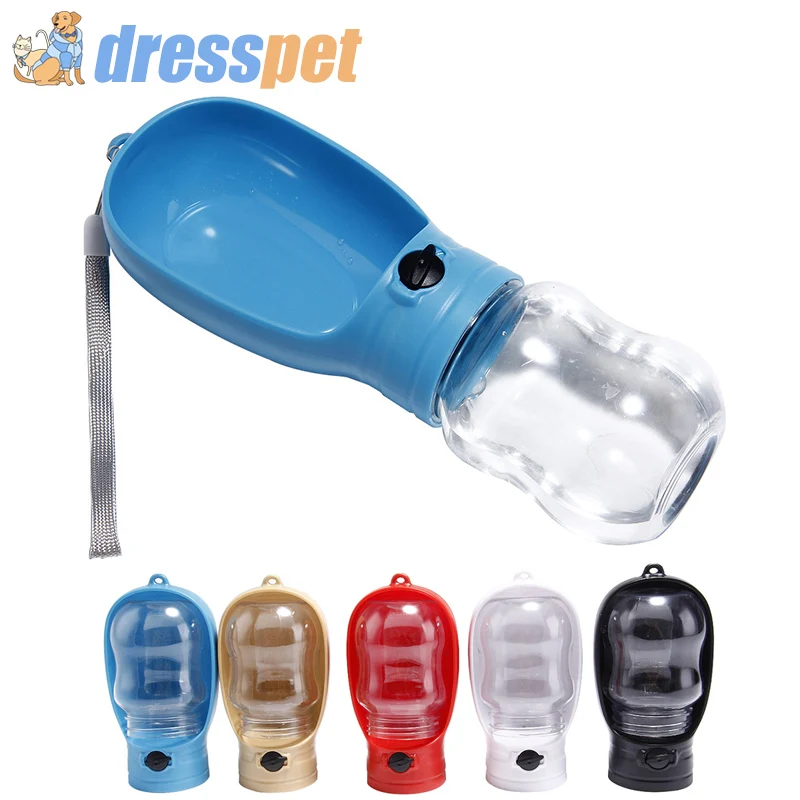 DRESSPET Pet Dog Bottle 330 мл портативная анти-осенняя чашка складная дорожная поилка миска для воды