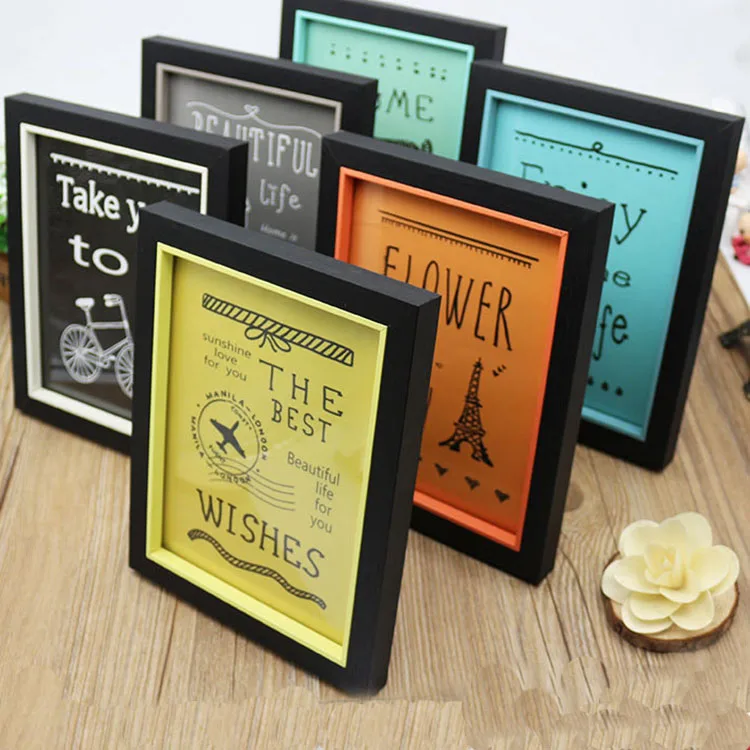 1Pcs good quality Porta black Phicture frame Fashion Classical European Retro 7inch Pastoral solid wood Photo Frame BNHC085 |