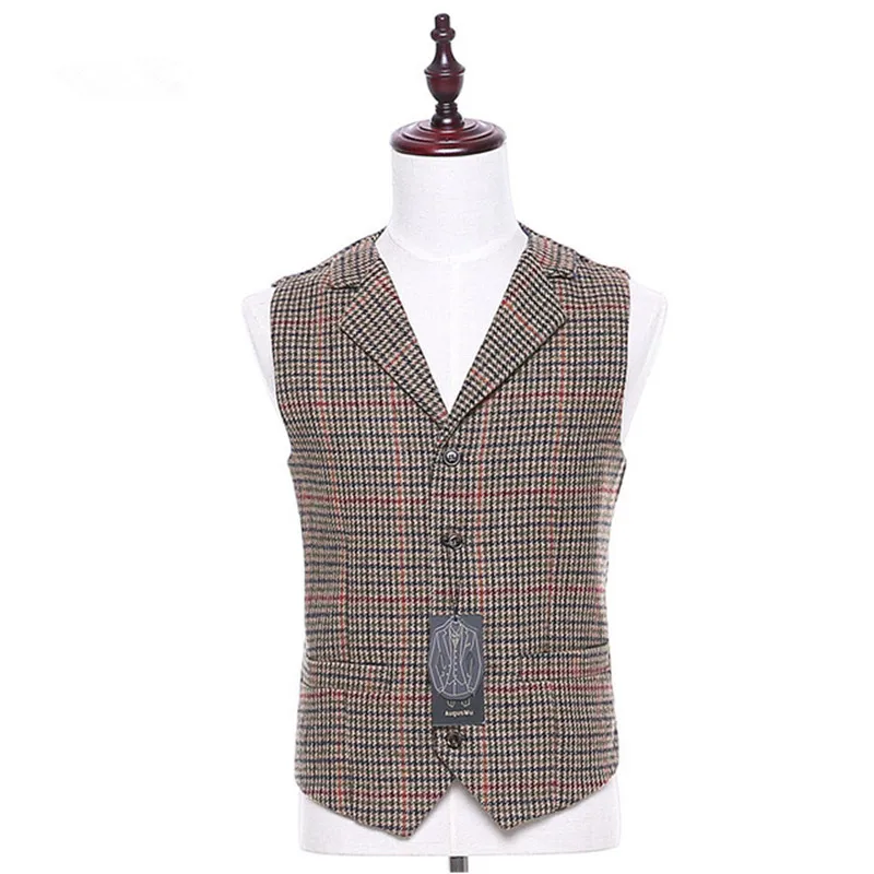 Vest Пиджак+ брюки+ жилет коричневый клетчатый женский костюм со штанами женские деловые костюмы с двумя пуговицами формальная офисная форма стильные женские брюки костюмы - Цвет: Vest