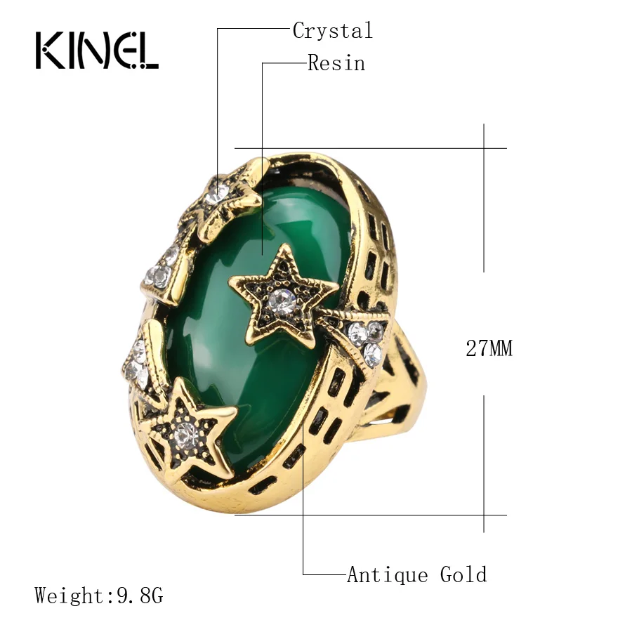 Модные антикварные золотые женские кольца Kinel винтажные Свадебные украшения с