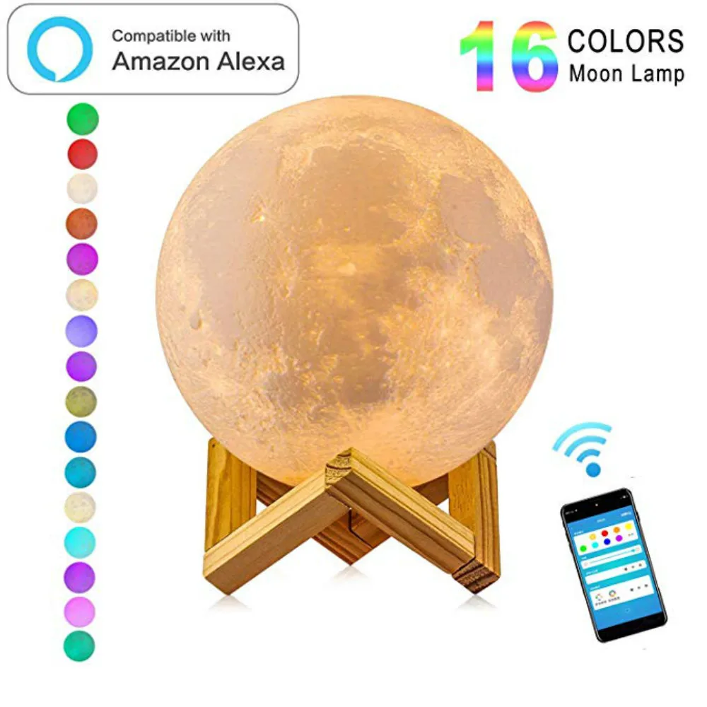 Новая версия Smart Moon Lamp Wifi приложение управление голосовым управлением