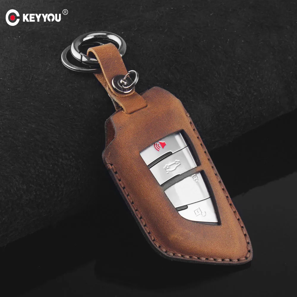 KEYYOU Leather Car Key Case Cover Shell Protector For BMW X1 X3 X4 X5 X6 F15 F16 F48 G30 G38 525 540 740 1 2 5 7 Series | Автомобили и