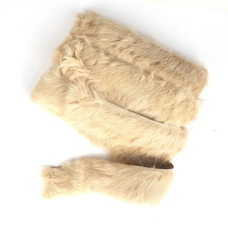 Ivory 4 см, 1 ярд/партия, зимняя одежда, кроличья шерсть, кружево, женская детская одежда, кроличья шерсть, кружево, мех, сделай сам, аксессуары для одежды - Цвет: Ivory
