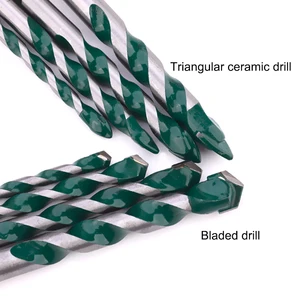 Карбидные многофункциональные треугольные сверла Tuosen для дрели с лезвиями, открыватели для отверстий для керамического сверления стекла, бытовые деревообрабатывающие