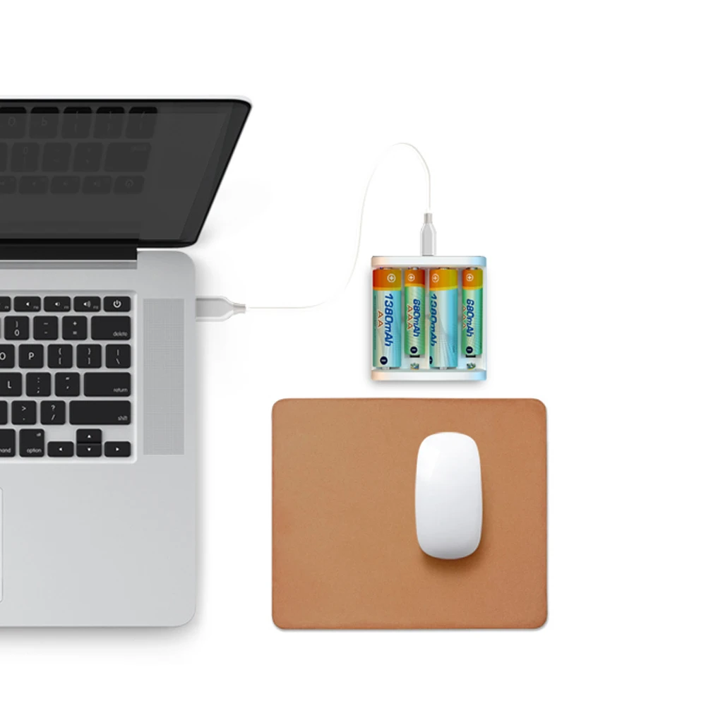 Интеллектуальное зарядное устройство ISDT A4 USB для батарей AA AAA 10500 12500 мини удобство
