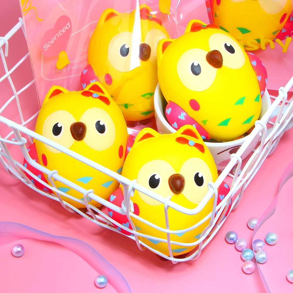 

Cute Yellow Owl Squishy Slow Rising Cream Scented Squeeze Toys Kids Toys Doll Stress Relief Toy Original Packaging