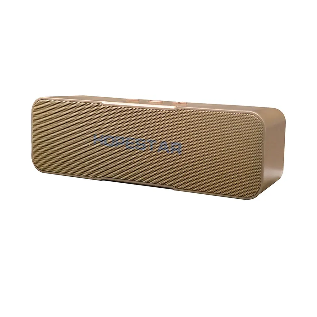 Золотой HOPESTAR H13 динамик Портативный беспроводной громкий динамик стерео звук динамик мобильный мощность Поддержка TF карта - Цвет: Золотой