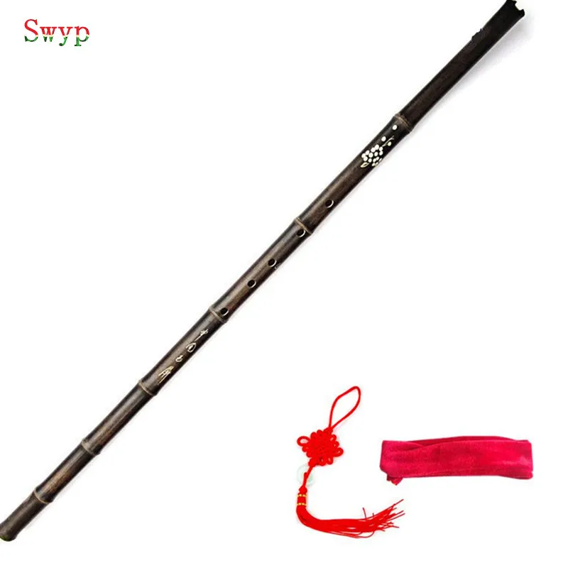 

Chinese Bamboo Flute Xiao Vertical Wind musical Instruments 6/8 Hole flauta for Beginners Traditional Purple Bambu dizi G/F Key