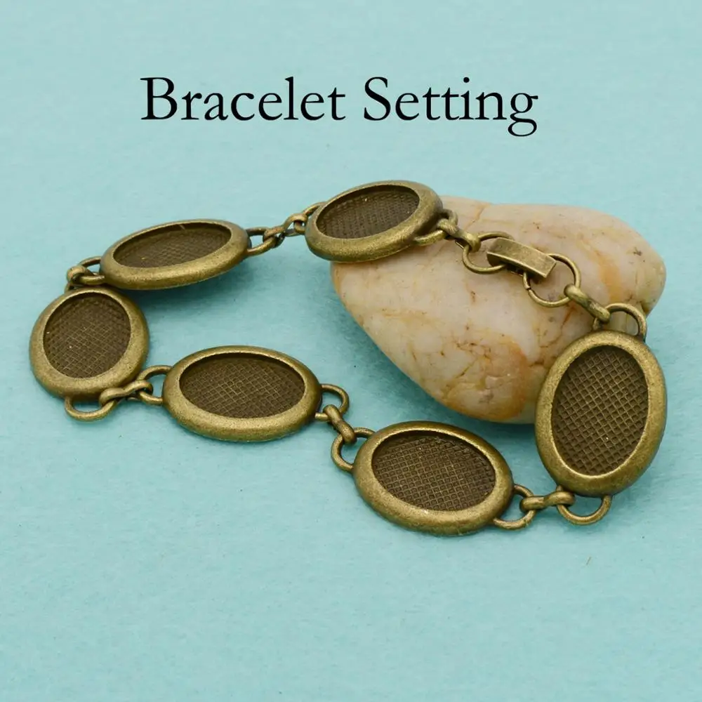 Заготовка для браслета 13x18 мм лоток овальное гнездо камня Безель ручной работы