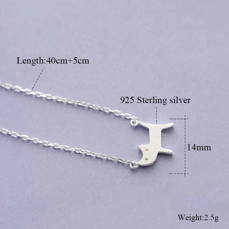 Прямая поставка 925 Стерлинговое Серебро ожерелья и подвески животное кошка