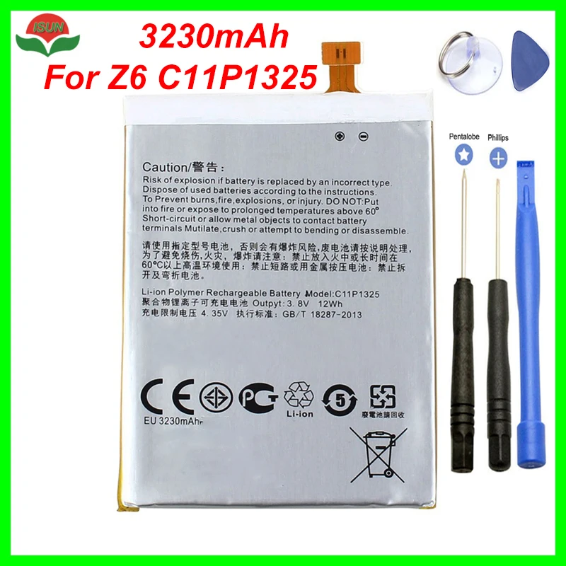 ISUNOO мобильный телефон аккумулятор для asus zenfone 6 a600cg t00g a601cg z002 C11P1325 батареи с
