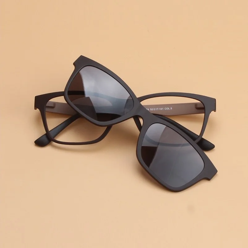 Солнцезащитные очки для близорукости из пластика и стали с магнитной застежкой