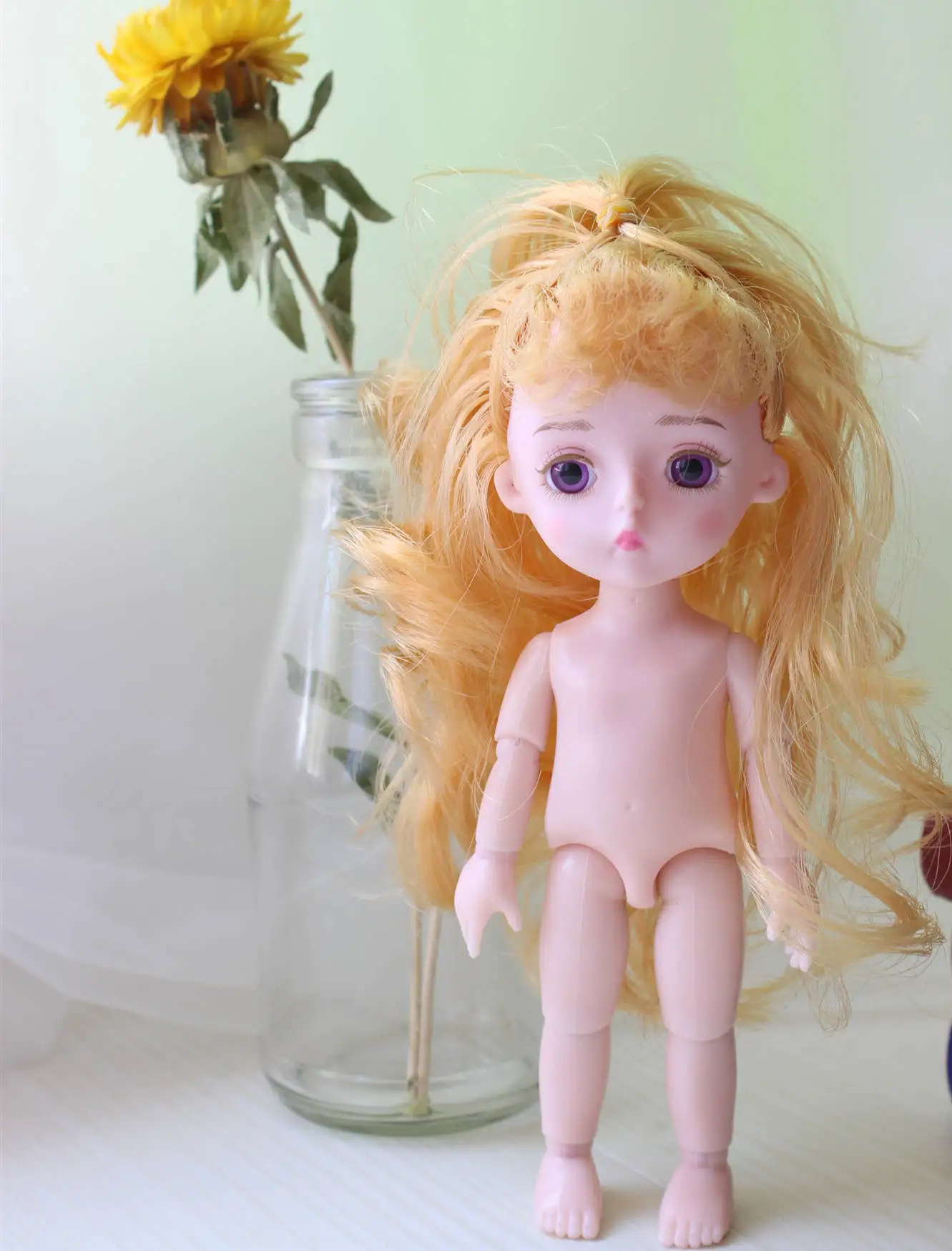 Random-gold9 1/12 BJD кукла 15 см золотые волосы девушки куклы 14 суставов тела Обнаженная Bjd кукла случайный один набор одежды одна пара обуви детские игрушки для девочки - Цвет: Random-gold9