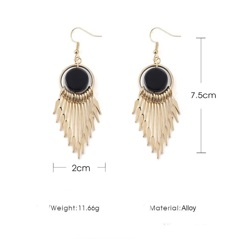 Fashion Bohemian Tassel Metal Earrings Temperament Simple Creative Vertical Geometry for Women Jewelry X146 | Украшения и