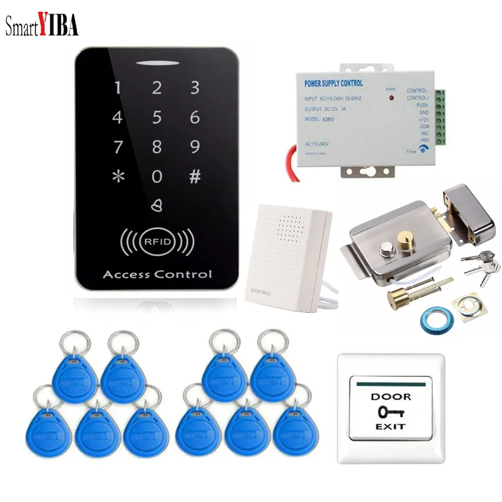 T153 SmartYIBA RFID система контроля допуска к двери комплект с электрическим магнитным замком питание бесконтактная дверная Входная клавиатура 10 брелоков - Цвет: T153