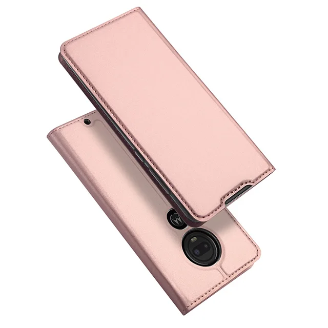 DUX DUCIS из искусственной кожи чехол-бумажник чехол для Moto G7 роскошный флип-чехол с отделением для кредитных карт чехол для Motorola Moto G7 Plus G 7 G7Plus 6,2 дюймов Hoesje - Цвет: Rose Gold