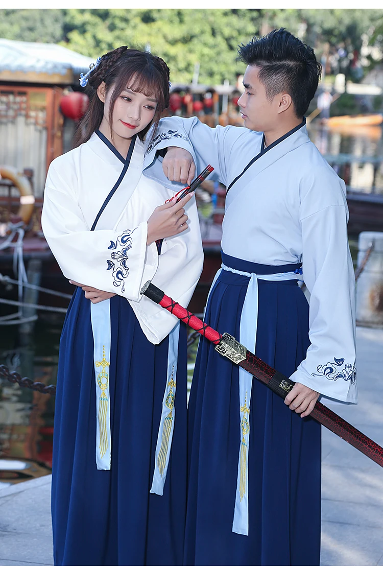 Мужской традиционный фехтовальщик Hanfu одежда для женщин династия ханьфу, косплей старинный китайский Костюм Восточный халат сценический наряд 90