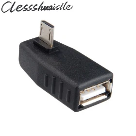 

(100pcs/lot) 90d right Angled Micro USB to USB female Host OTG adapter