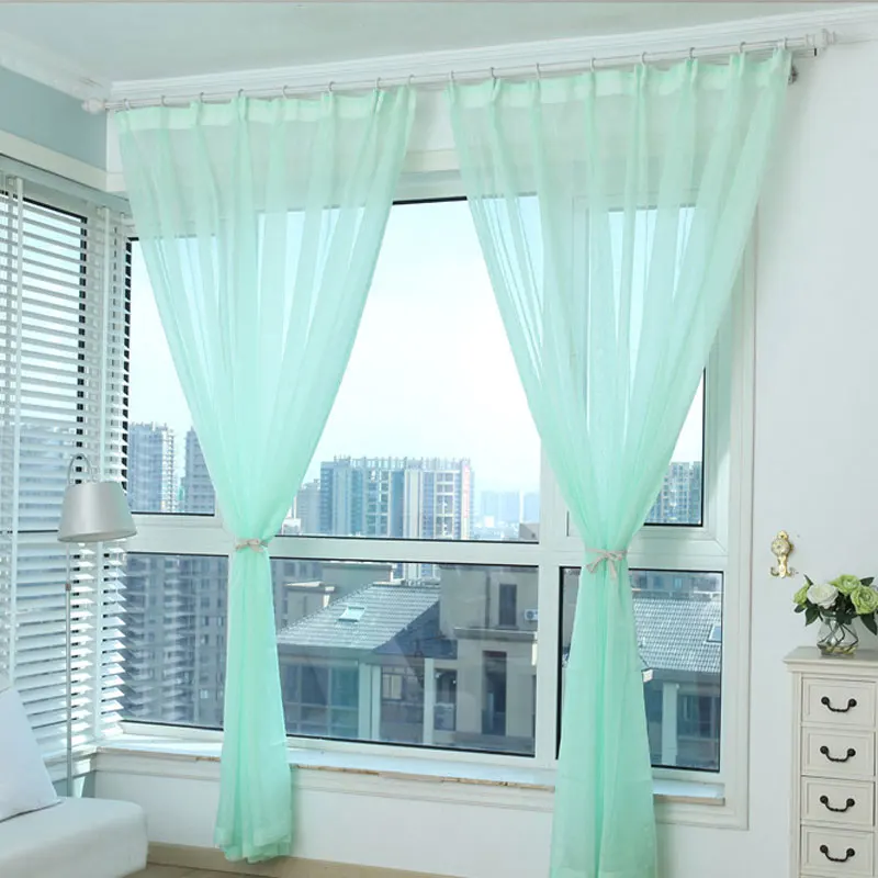 Однотонные прозрачные Занавески современные простые для гостиной спальни