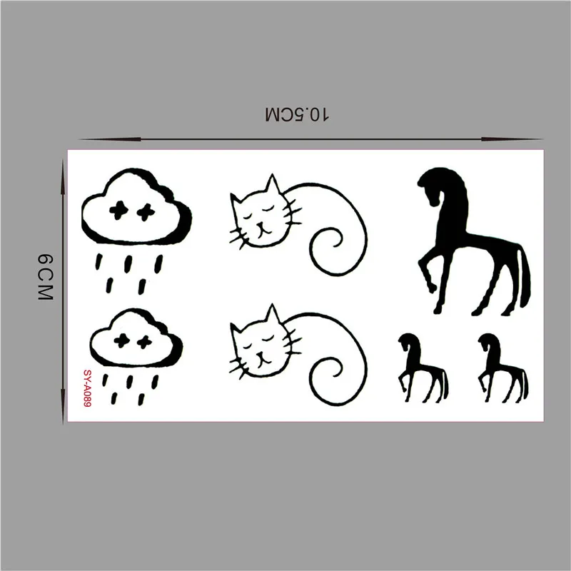 Непромокаемые кошки водонепроницаемые поддельные временные тату для мужчин и