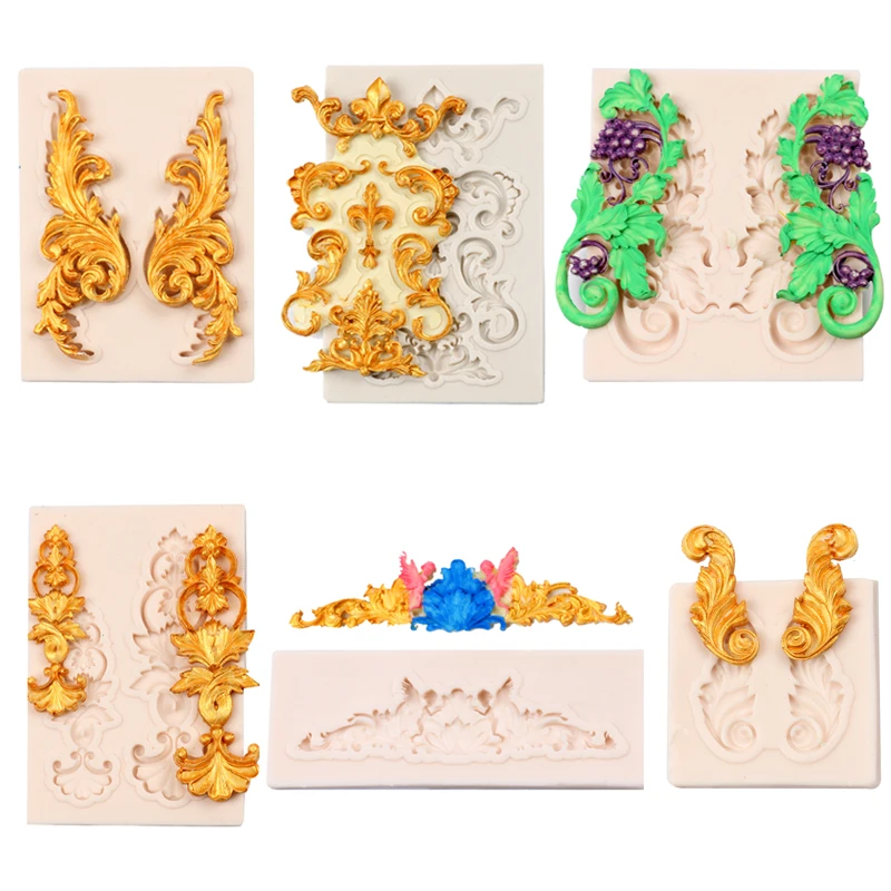 6 шт. кружева в стиле барокко кружевная силиконовая искусственная глина для