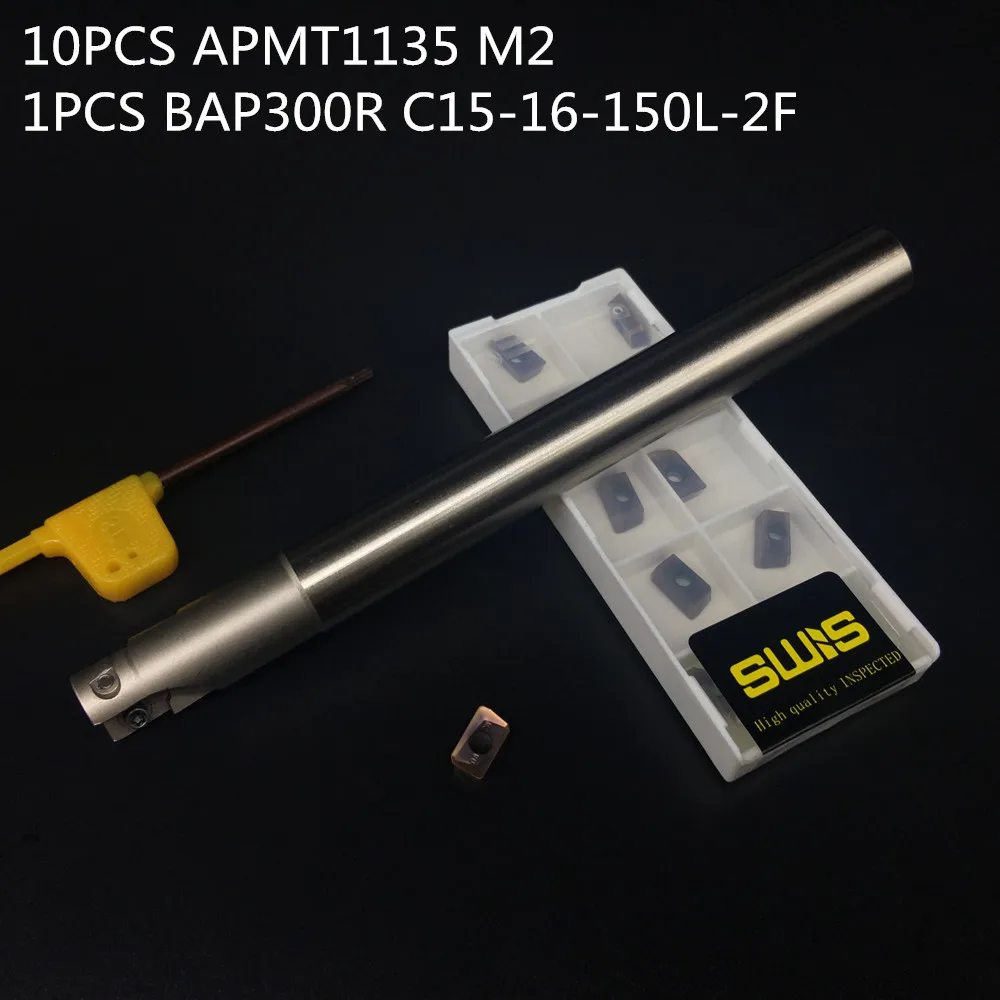 10 шт. APMT1135 M2 + 1 16 мм фреза держатель BAP300R C15 150L 2F фрезы для обработки лица|cutter