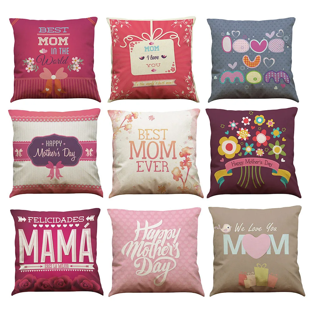 Наволочка для дивана с надписью «I Love You Mom Home Decoration», праздничный чехол для подушки d90409
