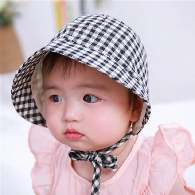 Bnaturalwell Baby girls bonnet Sunbonnet Vintage baby Plaid cap Infant Cotton Bonnet Newborn shower gift Photo Prop H211S | Детская