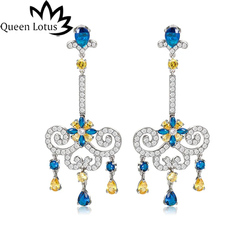 Женские этнические длинные висячие серьги Queen Lotus 2018 люстра в стиле барокко