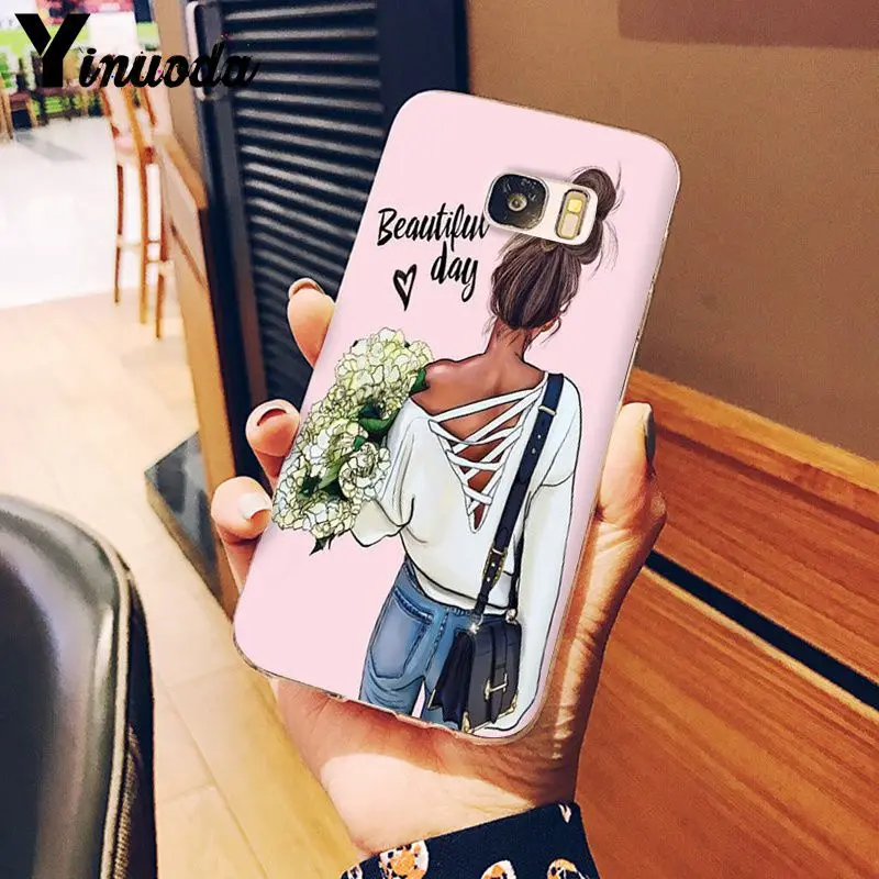 Yinuoda VOGUE Рождественская Принцесса Девушка женский Босс кофе чехол для телефона для samsung S5 S6 S6 edge S6edge Plus S7 S8 S9 Plus чехол