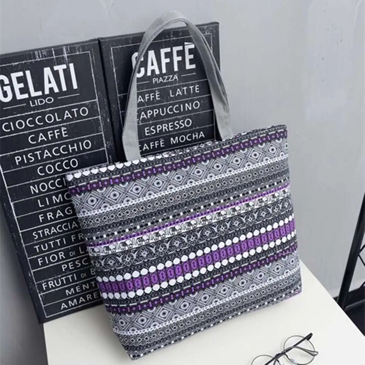 Dot Feminina Bolsa, Женская Большая вместительная сумка-тоут, Холщовая Сумка через плечо, сумка для покупок, пляжная сумка, повседневная сумка-тоут, полосатая Цветочная сумка - Цвет: Dot