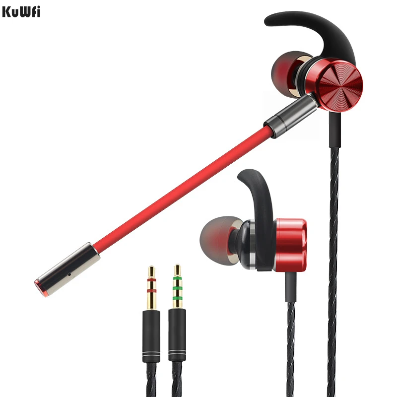 KuWFi новые игровые наушники гарнитура игровой телефон HIFI геймер съемный микрофон