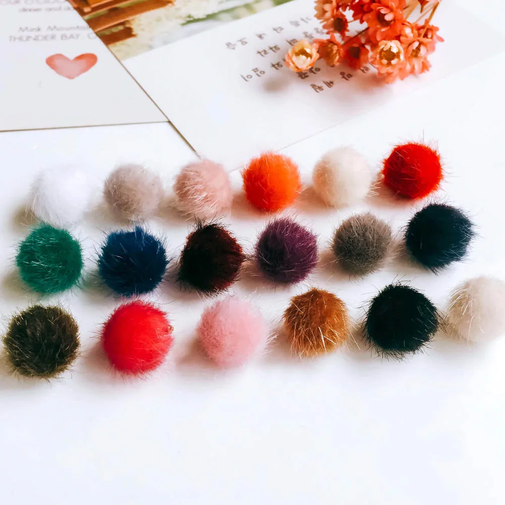 Imitation Wool Round Ball Stuff Goods Eardrop Pendant Charms Earrings Accessories Jewelry Components Finding Diy Material 10pcs - купить по