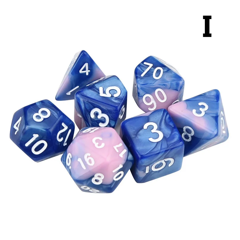 7 шт./компл. игра в кости TRPG игра многогранные D4-D20 мульти-сторонее акриловое кости 11 Цвета#2o23