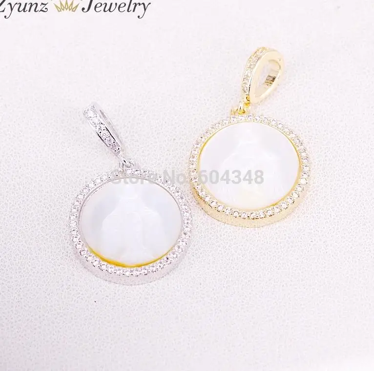 Style 2 Pendant 5 нитей ZYZ323-8778 кубического циркония микро проложить Шарм, Мэри/Иисуса оболочки кулон с cz подвеска ожерелье бижутерия - Окраска металла: Style 2 Pendant