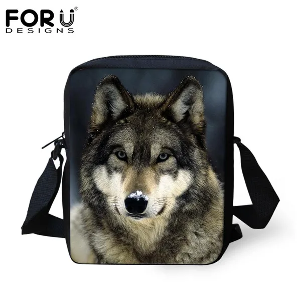FORUDESIGNS, Женская Мини сумка через плечо, Ретро стиль, 3D, волк, кошка, женская сумка стрейч на плечо для дам, сумка-мессенджер, Mochila Infantil - Цвет: 6834E