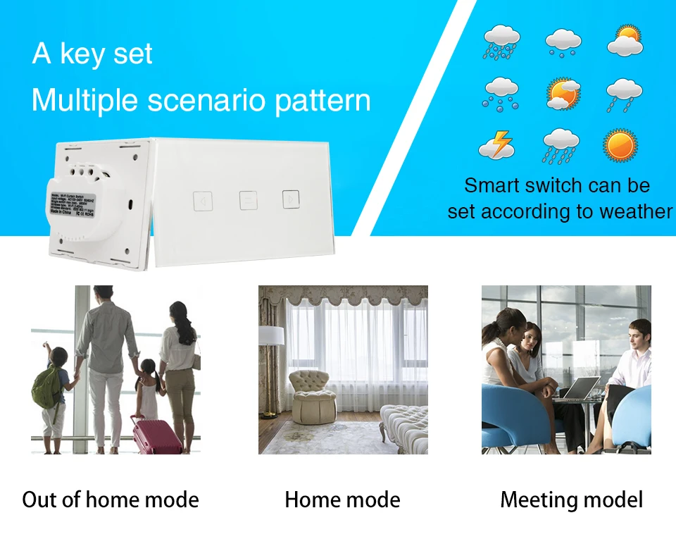 WiFi умный переключатель для занавесок Smart Life Tuya APP Электрический моторизованный занавес слепой рольставни работает с Alexa и Google Home