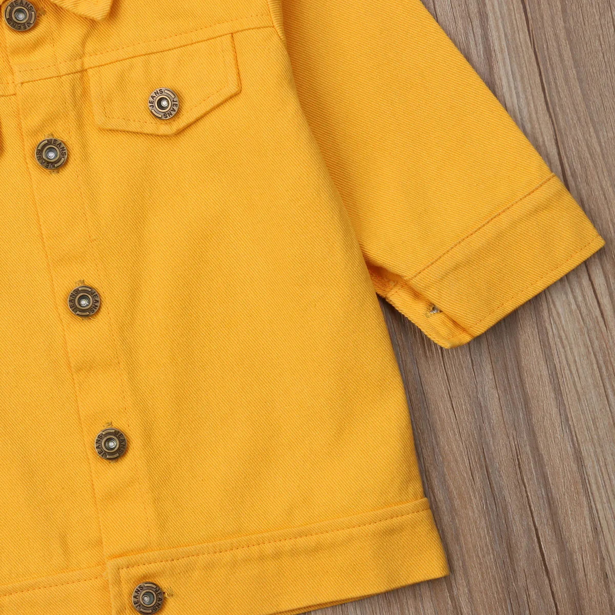Emmababy Infant Baby Denim Coat Casual Long Sleeve Yellow Jacket Tops Girl Outerwear Kids Clothes 1-6Y | Детская одежда и обувь