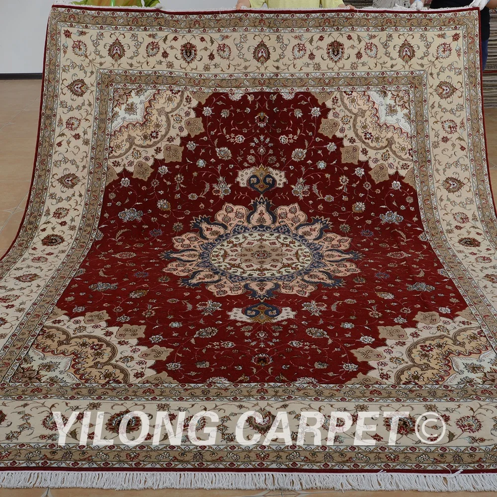 Yilong 8'x10' Vantage турецкий ковер шерстяной красный цветочный Изысканный восточный