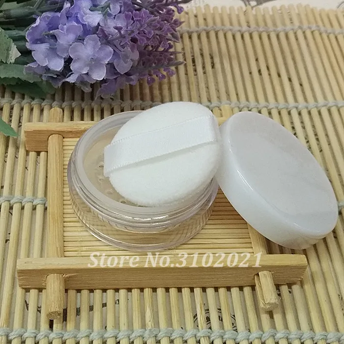 10 шт./лот мини пустая пудра черного цвета компактная с сетчатым ситечком и